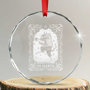 Christmas Krampus Crystal Glass Ornament Pagan Yule Nordic Xmas Krampus Evil Tarot Card TS11 Transparent Glass 3'' Circle Print Your Wear