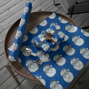 Christmas LF Wrapping Paper Roll Vintage Retro Santa Bubble Gum Game Day TS10 Blue Print Your Wear