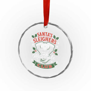 Christmas Motorcycle Biker Crystal Glass Ornament Santas Sleighers Motorcycle Club TS11 Print Your Wear