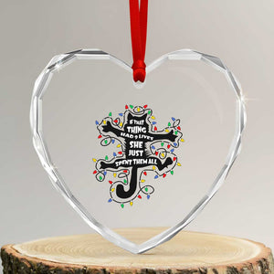 Christmas Movie Fried Pussy Cat Heart Crystal Glass Ornament If That Thing Had 9 Lives She Just Spent Them All TS11 Transparent Glass 3'' Heart Print Your Wear