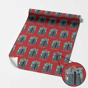 Christmas Nakatomi Plaza Wrapping Paper Roll Season's Greeting Christmas Party Hans Gruber TS11 Red Print Your Wear