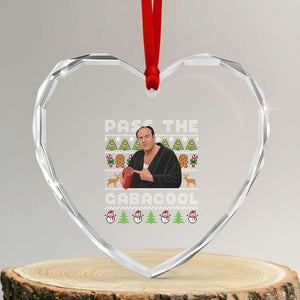 Christmas Pass The Gabagool Heart Crystal Glass Ornament Retro TV Show Funny Ugly Xmas TS10 Transparent Glass 3'' Heart Print Your Wear