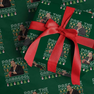 Christmas Pass The Gabagool Wrapping Paper Roll Retro TV Show Funny Ugly Xmas TS10 Green Print Your Wear