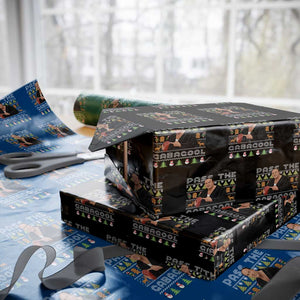Christmas Pass The Gabagool Wrapping Paper Roll Retro TV Show Funny Ugly Xmas TS10 Black Print Your Wear