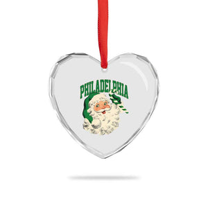 Christmas PFE Heart Crystal Glass Ornament Vintage Varsity Retro Santa Face Game Day TS10 Print Your Wear