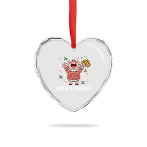 Christmas Pig Drinking Beer Heart Crystal Glass Ornament Funny Merry Pigmas Gift TS12 Print Your Wear
