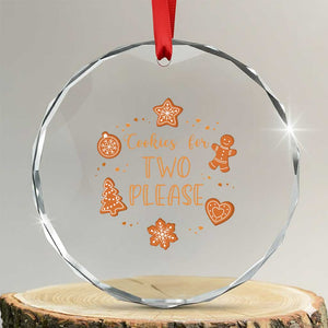 Christmas Pregnant Crystal Glass Ornament Cookies For Two Please Pregnancy Announcement TS10 Transparent Glass 3'' Circle Print Your Wear