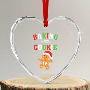 Christmas Pregnant Heart Crystal Glass Ornament Baking A Little Cookie Maternity Pregnancy Announcement TS10 Transparent Glass 3'' Heart Print Your Wear