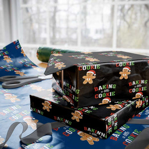 Christmas Pregnant Wrapping Paper Roll Baking A Little Cookie Maternity Pregnancy Announcement TS10 Black Print Your Wear
