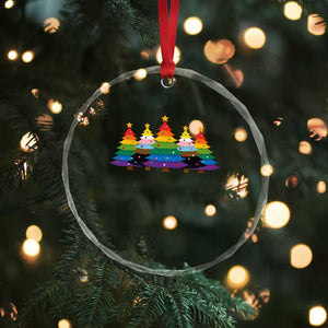 Christmas Rainbow Tree LGBTQ Support Crystal Glass Ornament Holiday Pride Gift TS12 Print Your Wear
