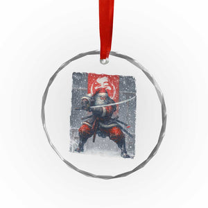 Christmas Samurai Santa Crystal Glass Ornament Japanese Xmas Warrior Sword Katana TS11 Print Your Wear