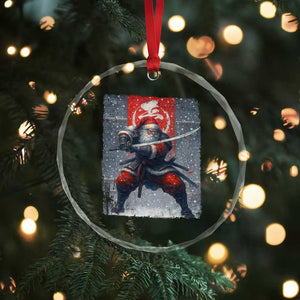 Christmas Samurai Santa Crystal Glass Ornament Japanese Xmas Warrior Sword Katana TS11 Print Your Wear