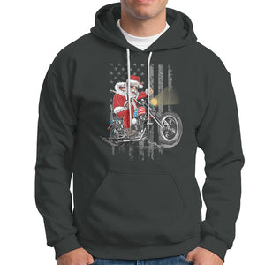 Christmas Santa Claus Riding Motorbike Patriotic USA Hoodie TS09 Printyourwear
