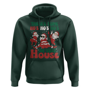 Christmas Santa Hoodie Theres Some Hos In This House Funny Xmas TS02 Dark Forest Green Printyourwear
