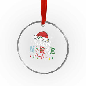 Christmas School Nurse Crystal Glass Ornament Xmas Lights Red Santa Hat Crew Nurse TS10 Print Your Wear