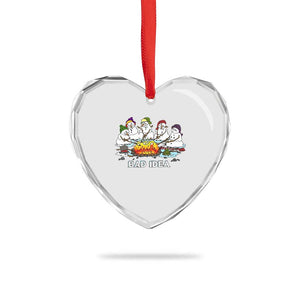 Christmas Snowman Campfire Heart Crystal Glass Ornament Bad Idea Melting Snowman Family Roasting Marshmallows TS10 Print Your Wear