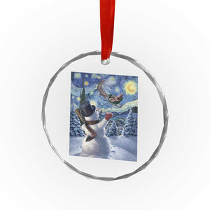 Christmas Snowman Starry Night Crystal Glass Ornament TS14 Print Your Wear