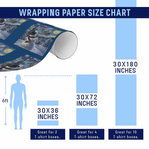 Christmas Snowman Starry Night Wrapping Paper Roll TS14 Print Your Wear