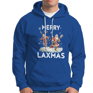 Christmas Sport Hoodie Merry LAXMAS Santa Reindeer Play Lacrosse TS09 Royal Blue Printyourwear