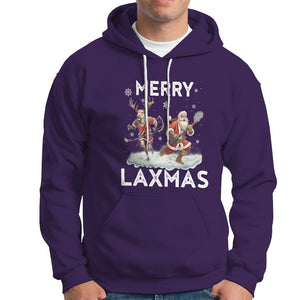 Christmas Sport Hoodie Merry LAXMAS Santa Reindeer Play Lacrosse TS09 Purple Printyourwear