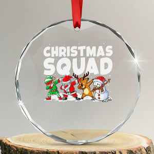 Christmas Squad Crystal Glass Ornament Santa Dabbing Elf Family Matching Pajamas TS10 Transparent Glass 3'' Circle Print Your Wear