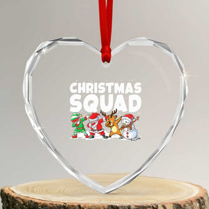 Christmas Squad Heart Crystal Glass Ornament Santa Dabbing Elf Family Matching Pajamas TS10 Transparent Glass 3'' Heart Print Your Wear