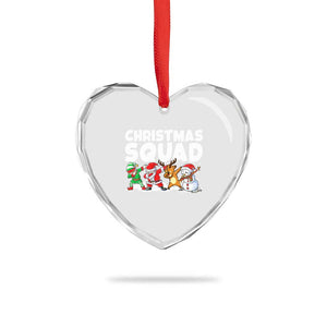 Christmas Squad Heart Crystal Glass Ornament Santa Dabbing Elf Family Matching Pajamas TS10 Print Your Wear