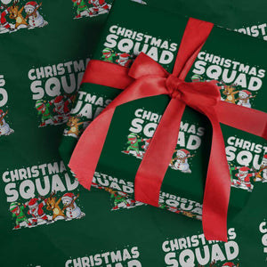 Christmas Squad Wrapping Paper Roll Santa Dabbing Elf Family Matching Pajamas TS10 Green Print Your Wear