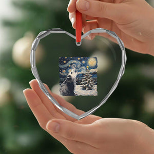 Christmas Starry Night Opossum Heart Crystal Glass Ornament TS09 Print Your Wear