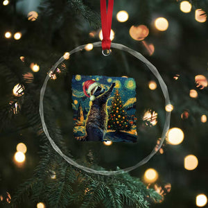 Christmas Starry Night Raccoon Crystal Glass Ornament TS09 Print Your Wear