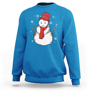 Christmas Sweatshirt Angry Snowman Funny Xmas TS09 Sapphire Printyourwear