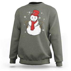 Christmas Sweatshirt Angry Snowman Funny Xmas TS09 Military Green Printyourwear
