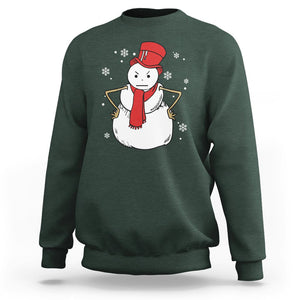 Christmas Sweatshirt Angry Snowman Funny Xmas TS09 Dark Forest Green Printyourwear
