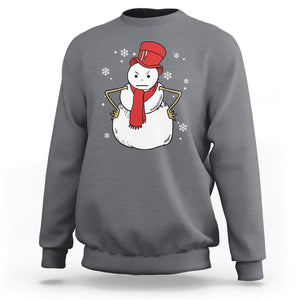 Christmas Sweatshirt Angry Snowman Funny Xmas TS09 Charcoal Printyourwear