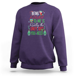 Christmas Sweatshirt Being Related To Me Is Really The Only Gift You Need TS09 Purple Printyourwear
