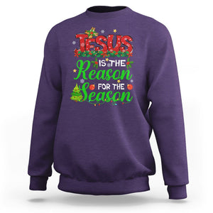 Christmas Sweatshirt Jesus Is The Reason For The Season TS09 Purple Printyourwear