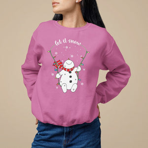 Christmas Sweatshirt Let It Snow Cute Snowman Xmas TS09 Azalea Printyourwear