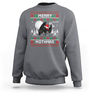 Christmas Sweatshirt Merry Mothmas Santa Mothman Xmas Night TS09 Charcoal Printyourwear