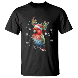 Christmas T Shirt Cute Parot Reindeer Santa Hat TS09 Charcoal Printyourwear