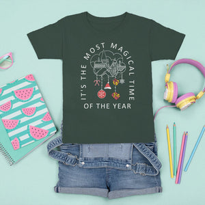 Christmas T Shirt For Kid It's The Most Magical Time Of The Year Dream Castle TS09 Dark Forest Green Printyourwear