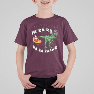 Christmas T Shirt For Kid Tree Rex Fa Ra Rawr T-Rex Dinosaur TS09 Printyourwear