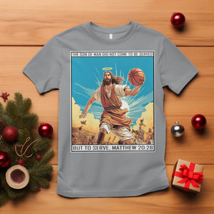 Christmas T Shirt Jesus Baseketball Player Crossing Up Christian Funny Xmas TS09 Sport Gray Printyourwear