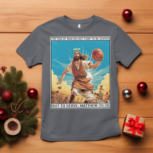 Christmas T Shirt Jesus Baseketball Player Crossing Up Christian Funny Xmas TS09 Charcoal Printyourwear