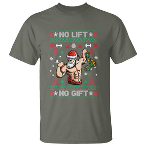 Christmas T Shirt No Lift No Gift Santa Gym Coach TS09 Printyourwear