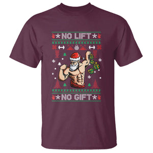 Christmas T Shirt No Lift No Gift Santa Gym Coach TS09 Printyourwear