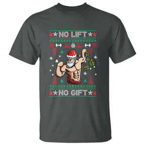 Christmas T Shirt No Lift No Gift Santa Gym Coach TS09 Printyourwear