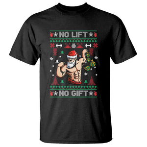 Christmas T Shirt No Lift No Gift Santa Gym Coach TS09 Military Green Printyourwear