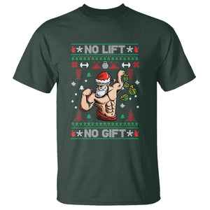 Christmas T Shirt No Lift No Gift Santa Gym Coach TS09 Printyourwear