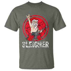 Christmas T Shirt Sleigher Santa Heavy Mental Music TS09 Printyourwear