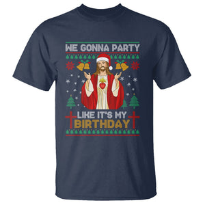 Christmas T Shirt We Gonna Party Like It's My Birthday Jesus TS09 Navy Printyourwear